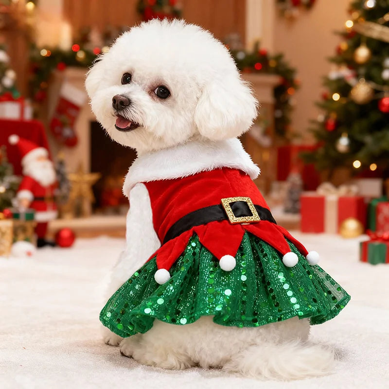 Christmas Dog Dress – Santa Style