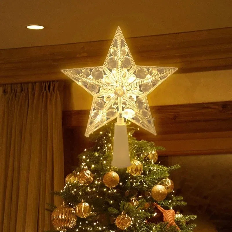 "LED Light-Up Christmas Tree Topper Star"
