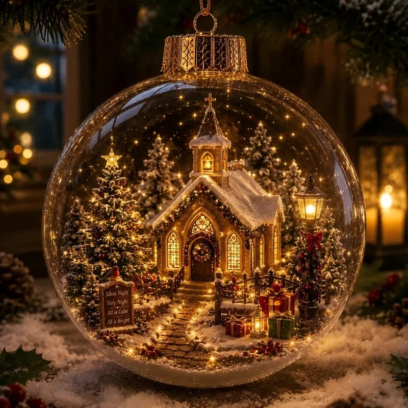 "LED Light-Up Christmas Ornament Ball"