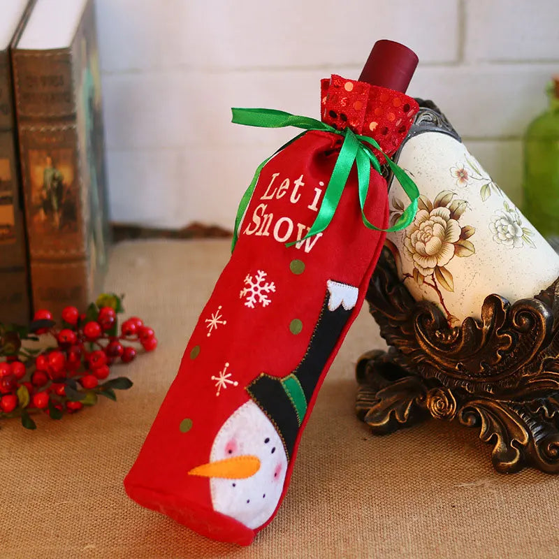 Christmas Gnome Wine Bottle Covers