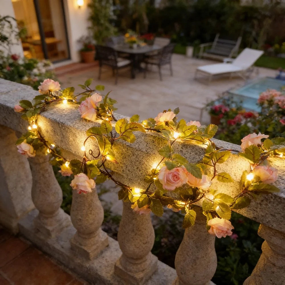 Battery-Powered LED Fairy Lights – Leaf & Floral Designs