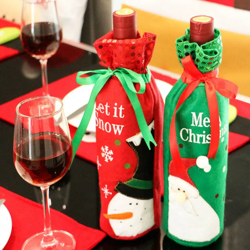 Christmas Gnome Wine Bottle Covers