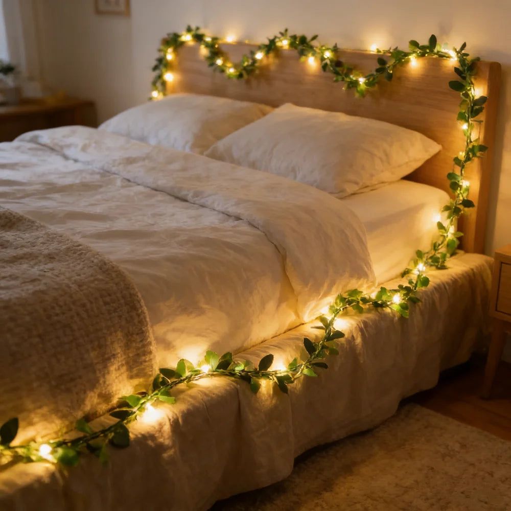 Battery-Powered LED Fairy Lights – Leaf & Floral Designs
