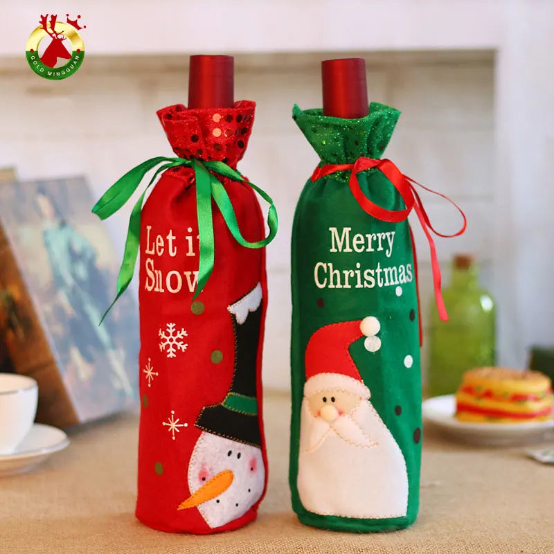 Christmas Gnome Wine Bottle Covers
