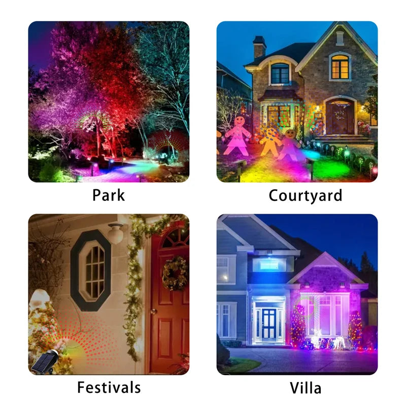 Solar LED Projector Light – Outdoor RGB