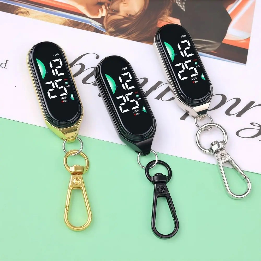 Digital Pocket Watch with Carabiner Clip