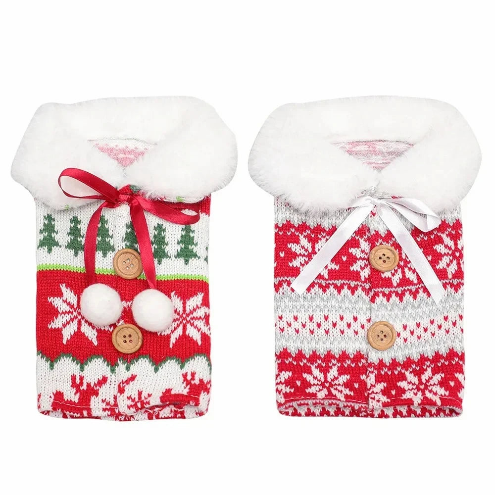 Christmas Wine Bottle Cover for Holiday Decor