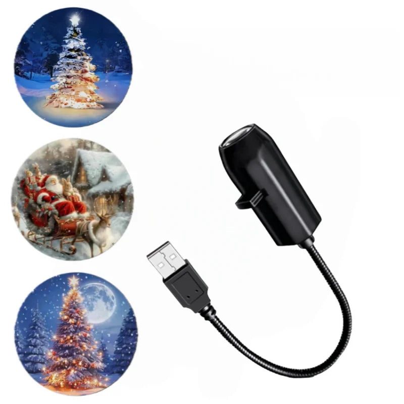 "Christmas LED Projector Light – Santa & Snowman"