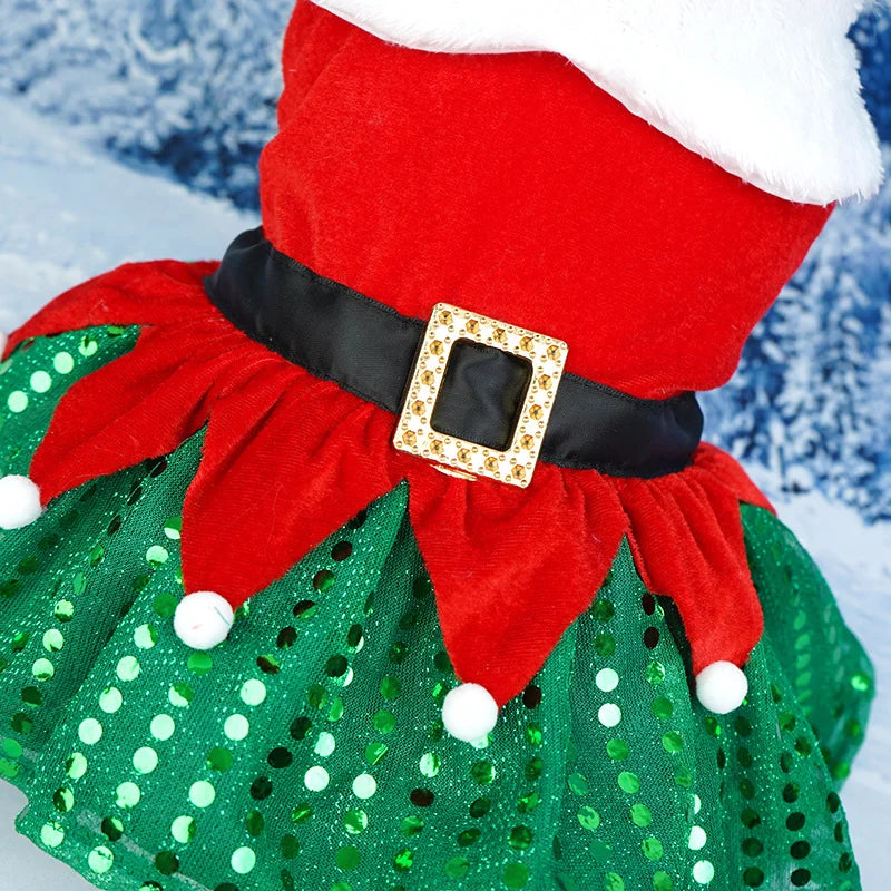 Christmas Dog Dress – Santa Style