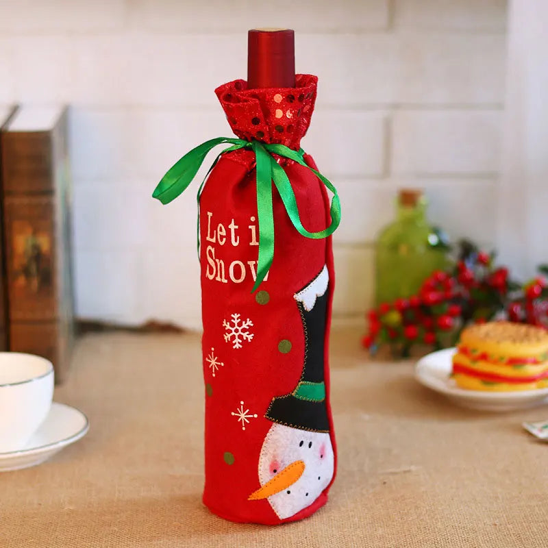 Christmas Gnome Wine Bottle Covers
