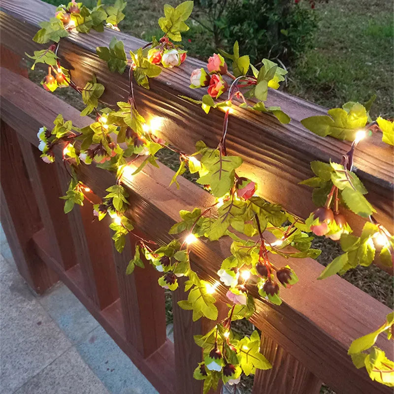 Battery-Powered LED Fairy Lights – Leaf & Floral Designs