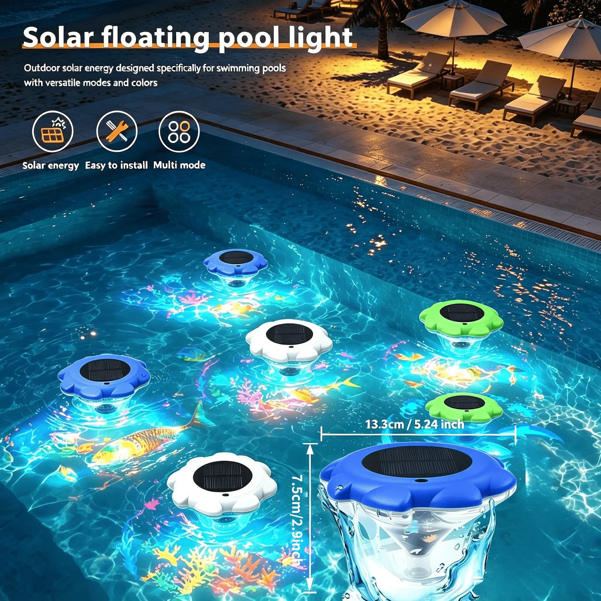 Solar Floating Pool Light – RGB