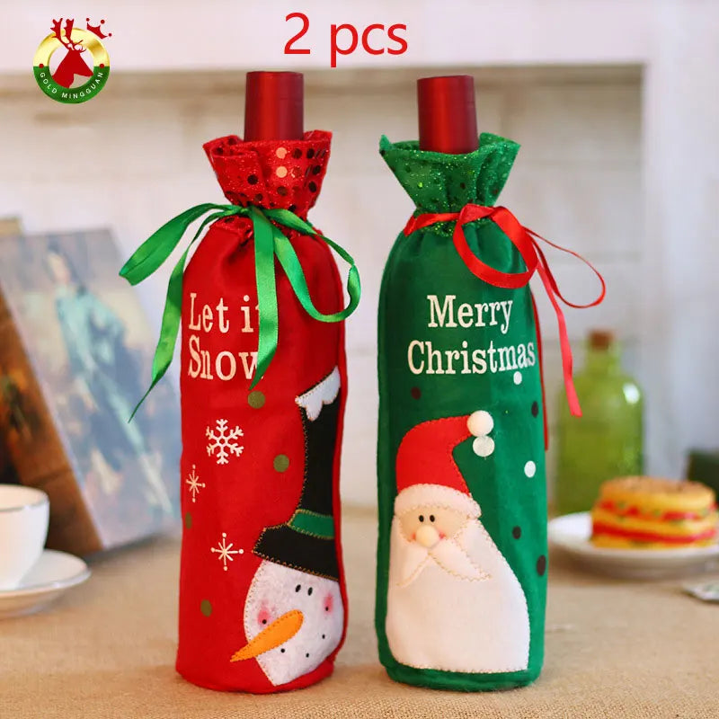 Christmas Gnome Wine Bottle Covers