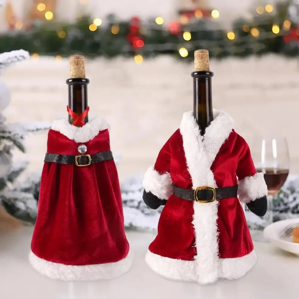 Christmas Wine Bottle Cover for Holiday Decor