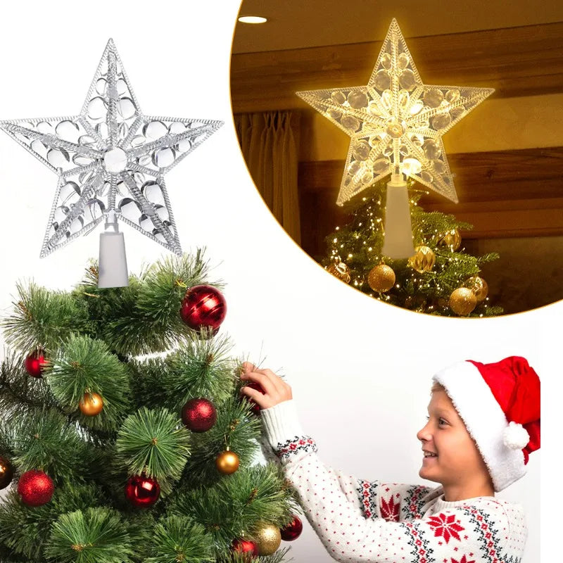 "LED Light-Up Christmas Tree Topper Star"