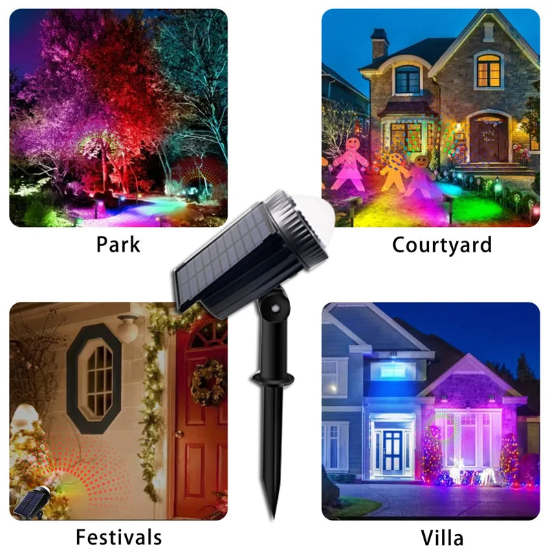 Solar LED Projector Light – Outdoor RGB