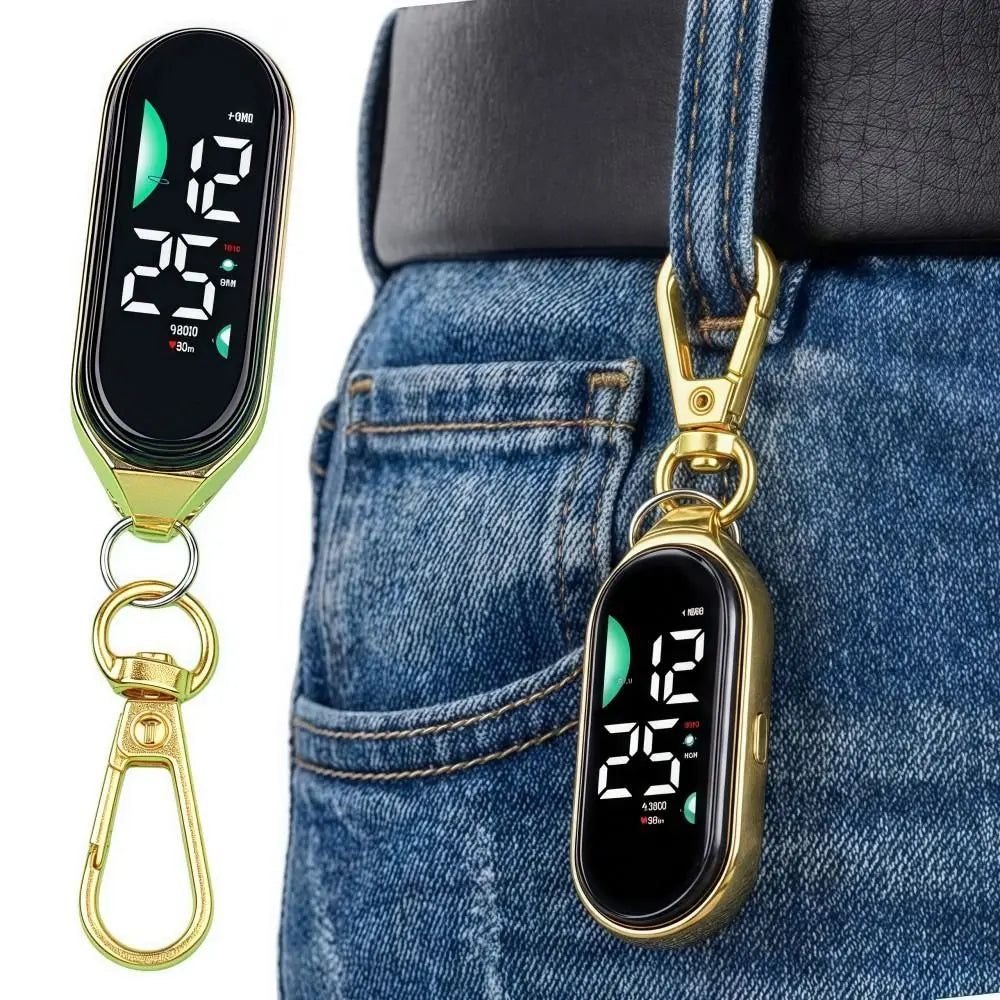 Digital Pocket Watch with Carabiner Clip