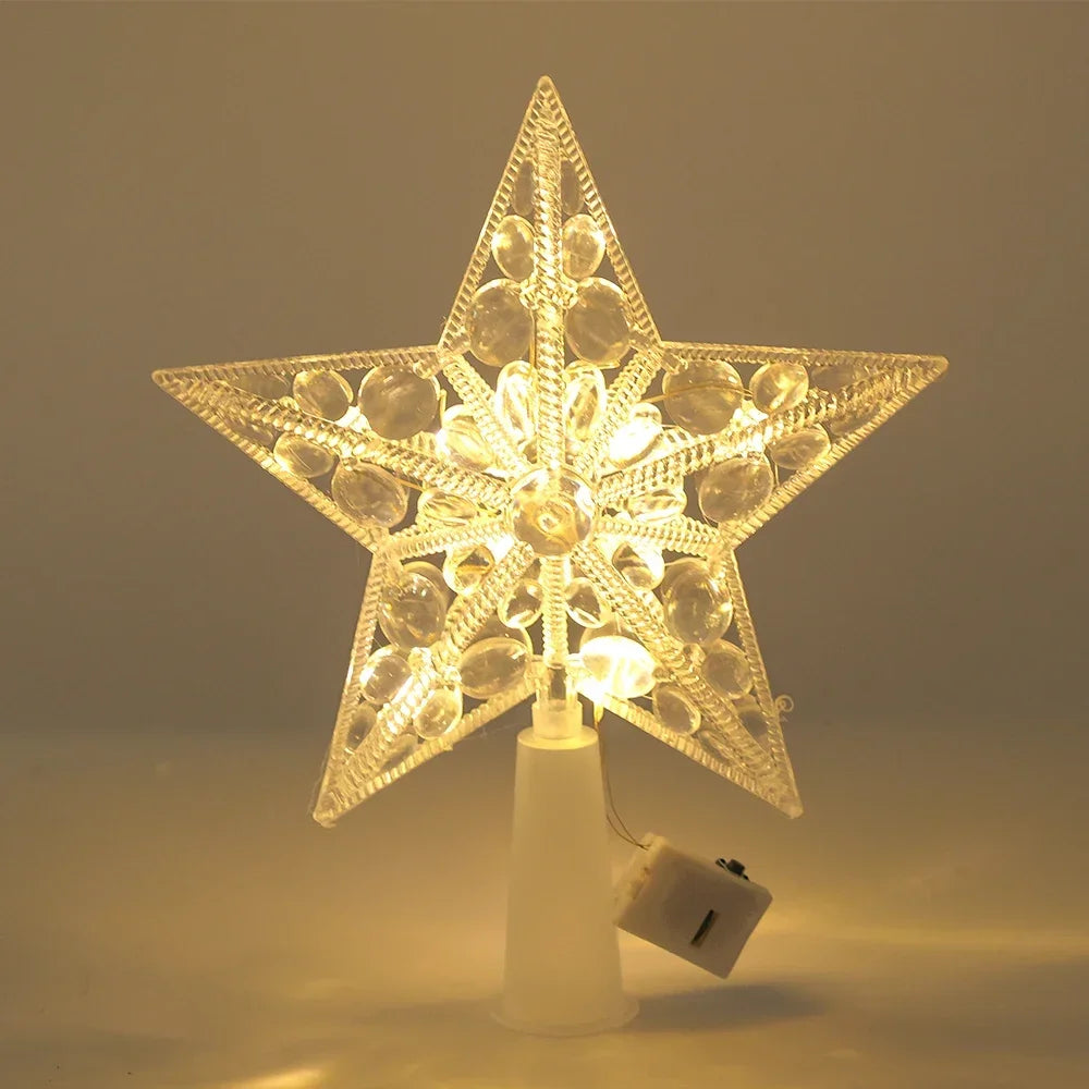 "LED Light-Up Christmas Tree Topper Star"
