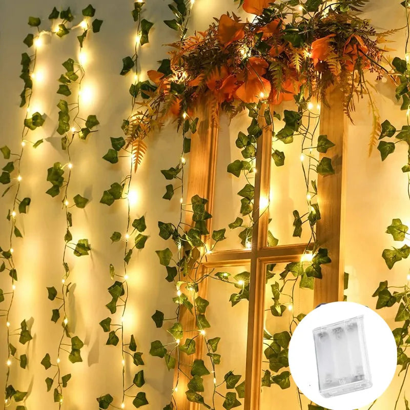 Battery-Powered LED Fairy Lights – Leaf & Floral Designs