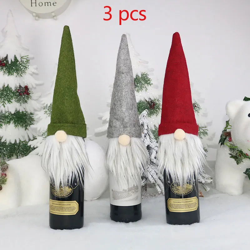 Christmas Gnome Wine Bottle Covers