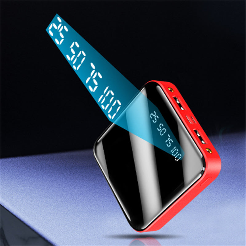 Mini Power Bank 20000 Mah Portable Mirror Digital Display Power Bank